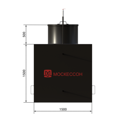Квадратный металлический Кессон 5 мм (1500x1500x2000)